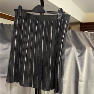 Etcetera Gray and Pink Striped Mini Skirt